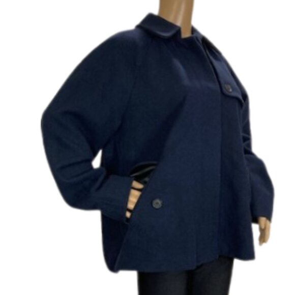 Abercrombie & Fitch Navy Blue Wool Blend Coat - Picture 5 of 7